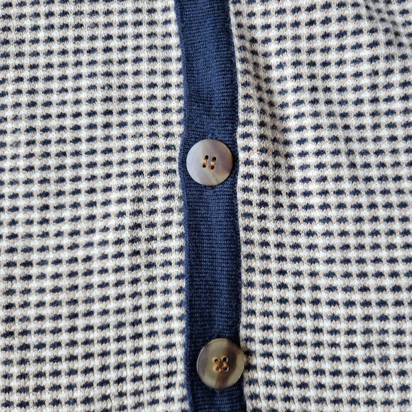 Vintage Christian Dior cardigan navy blue brown women's size small in very good - Picture 2 of 10